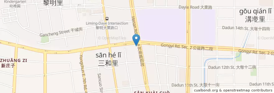 Mapa de ubicacion de 韓式料理 en تايوان, تاي شانغ, 南屯區.