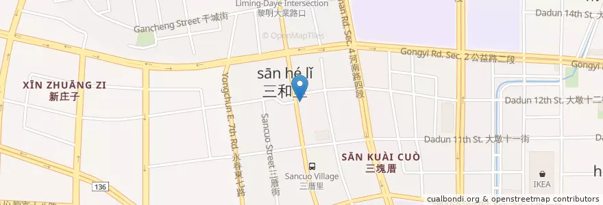Mapa de ubicacion de 雞肉飯 en Taiwan, Taichung, 南屯區.