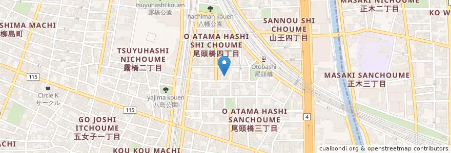 Mapa de ubicacion de 八幡温泉 en Giappone, Prefettura Di Aichi, 名古屋市, 中川区.