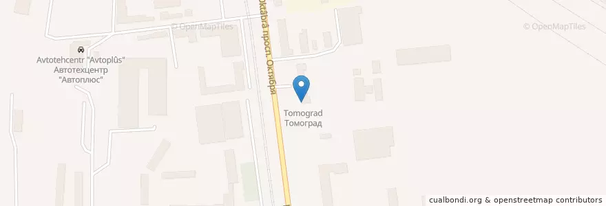 Mapa de ubicacion de Томоград en Rusia, Distrito Federal Central, Óblast De Yaroslavl, Ярославский Район, Городской Округ Ярославль.