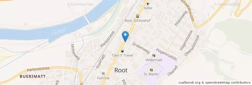 Mapa de ubicacion de Centrum Garage Notter en Suiza, Lucerna, Root.