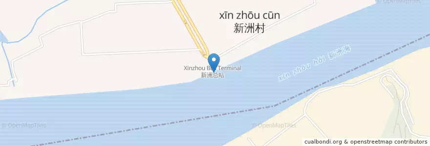 Mapa de ubicacion de 新洲码头 en 中国, 広東省, 広州市, 海珠区, 黄埔区, 长洲街道, 琶洲街道.