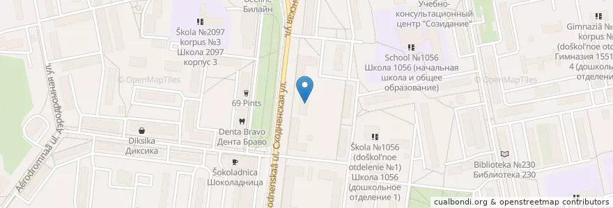 Mapa de ubicacion de Школа №1056 (дошкольное отделение №2) en Rusland, Centraal Federaal District, Moskou, Северо-Западный Административный Округ.