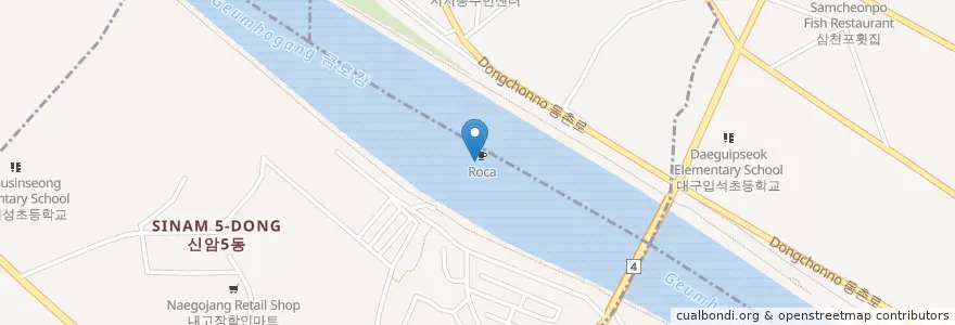 Mapa de ubicacion de Mocambo en 韩国/南韓, 大邱, 東區.