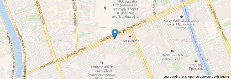 Mapa de ubicacion de Маска en Russland, Föderationskreis Nordwest, Oblast Leningrad, Sankt Petersburg, Адмиралтейский Район, Округ Коломна.
