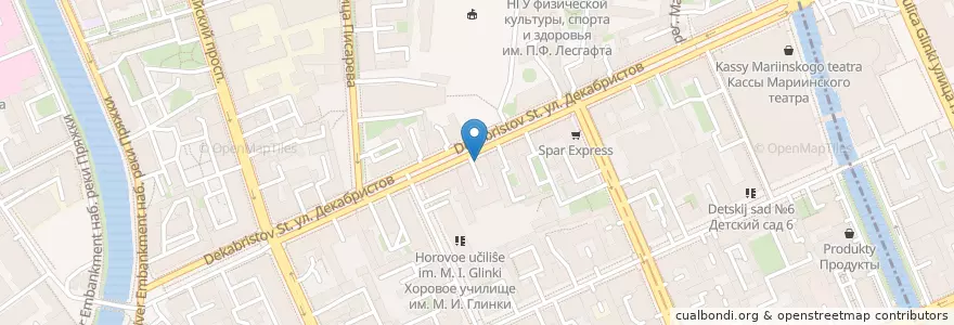 Mapa de ubicacion de Витал en Russie, District Fédéral Du Nord-Ouest, Oblast De Léningrad, Saint-Pétersbourg, Адмиралтейский Район, Округ Коломна.