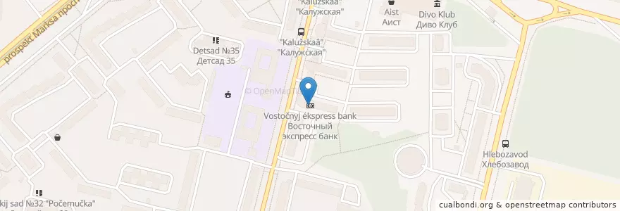 Mapa de ubicacion de Восточный экспресс банк en Russie, District Fédéral Central, Oblast De Kalouga, Городской Округ Обнинск.