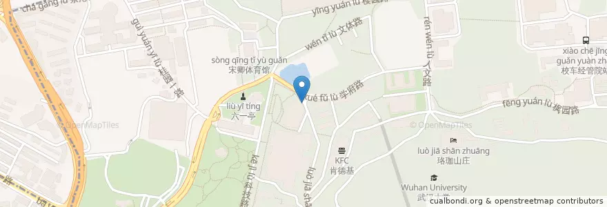 Mapa de ubicacion de 珞珈山街道 en 中国, 湖北省, 武漢市, 武昌区, 珞珈山街道.