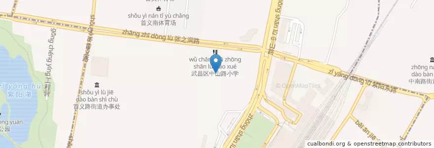Mapa de ubicacion de 首义路街道 en 중국, 후베이성, 우한시, 우창구, 首义路街道.