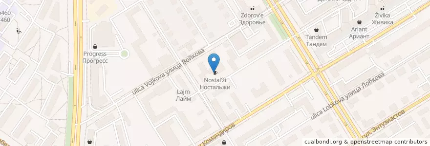 Mapa de ubicacion de Ностальжи en Rusia, Уральский Федеральный Округ, Свердловская Область, Городской Округ Екатеринбург.