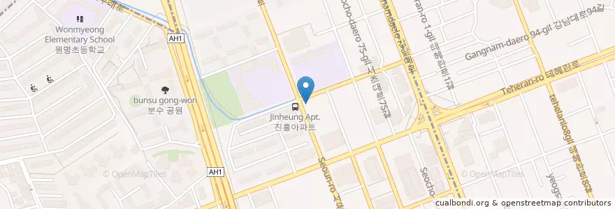Mapa de ubicacion de 장꼬방 en کره جنوبی, سئول, 서초구, 서초동, 서초4동.