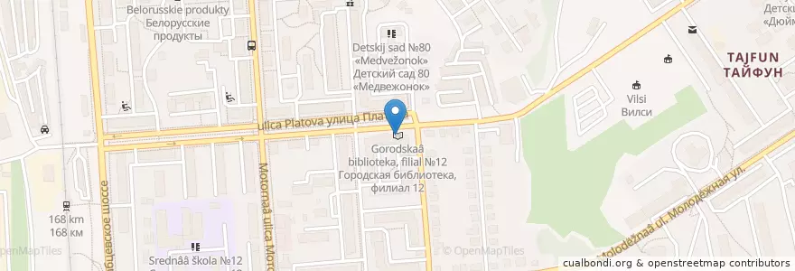 Mapa de ubicacion de Городская библиотека, филиал №12 en ロシア, 中央連邦管区, カルーガ州, Городской Округ Калуга.