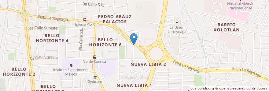 Mapa de ubicacion de Veterinaria Narváez Sánchez en نیکاراگوئه, Departamento De Managua, Managua (Municipio).
