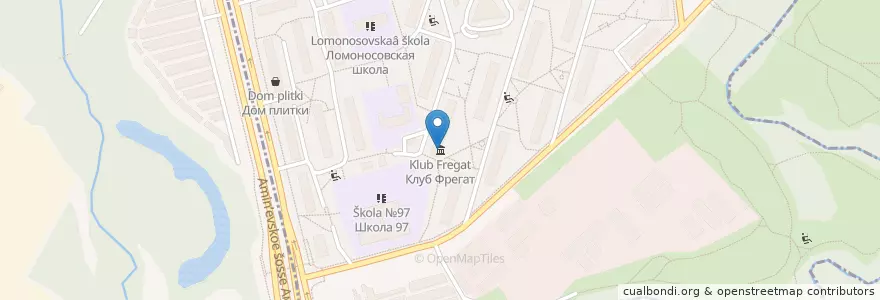 Mapa de ubicacion de Клуб Фрегат en Russia, Central Federal District, Moscow, Western Administrative Okrug, Fili-Davydkovo District.