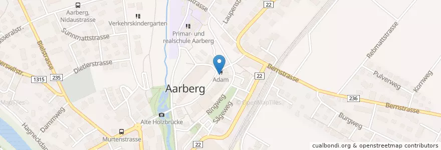 Mapa de ubicacion de Steffen en Suíça, Berna, Verwaltungsregion Seeland, Verwaltungskreis Seeland, Aarberg.