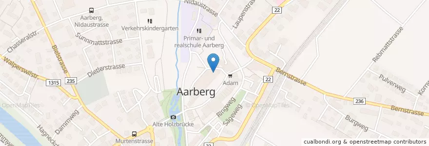 Mapa de ubicacion de Commerce en Suisse, Berne, Verwaltungsregion Seeland, Verwaltungskreis Seeland, Aarberg.