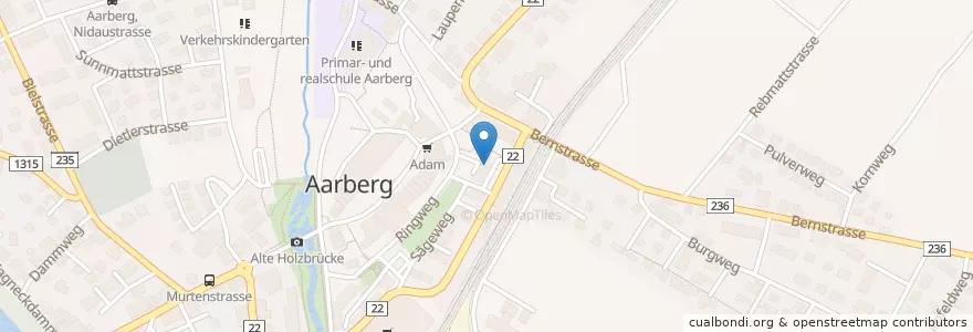 Mapa de ubicacion de Poststelle 3270 Aarberg en Suisse, Berne, Verwaltungsregion Seeland, Verwaltungskreis Seeland, Aarberg.
