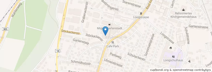 Mapa de ubicacion de Postfinance en Suíça, Basel-Landschaft, Bezirk Arlesheim, Münchenstein.