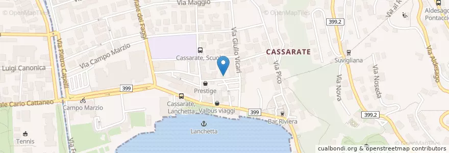 Mapa de ubicacion de Lugano-Cassarate en スイス, ティチーノ州, Distretto Di Lugano, Lugano.