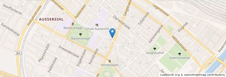 Mapa de ubicacion de Tenz Momo en Suisse, Zurich, District De Zurich, Zurich.