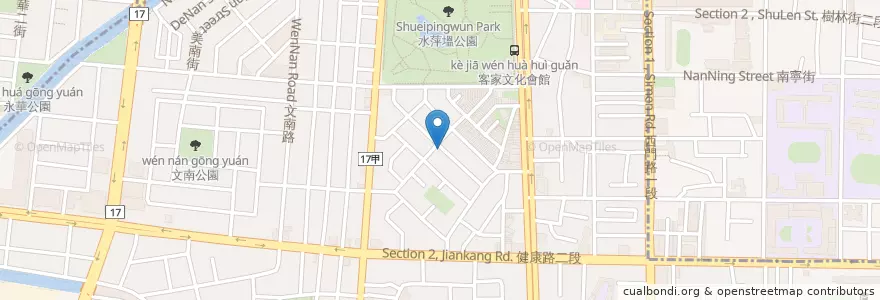 Mapa de ubicacion de 陽春麵 en Taiwán, 臺南市, 南區.