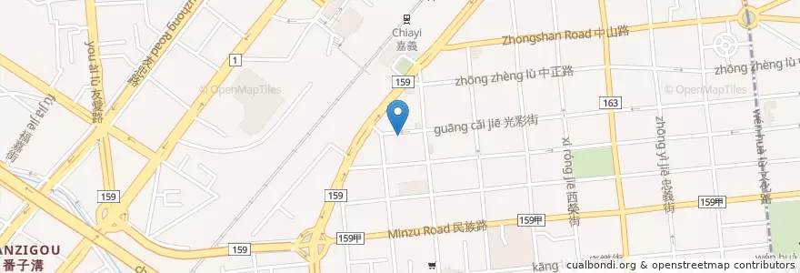 Mapa de ubicacion de 瑞泰護理之家 en تایوان, 臺灣省, 嘉義市, 嘉義縣, 西區.