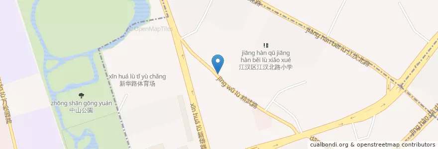 Mapa de ubicacion de 新华街道 en China, Hubei, Wuhan, 江汉区, 新华街道.