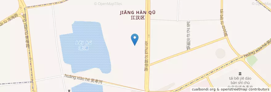 Mapa de ubicacion de 北湖街道 en 中国, 湖北省, 武汉市, 江汉区, 北湖街道.