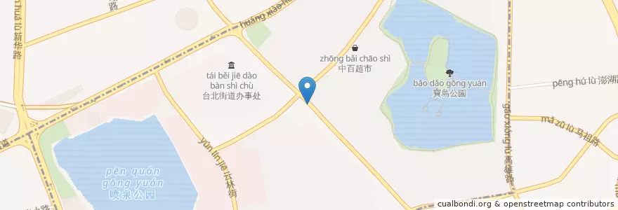 Mapa de ubicacion de 台北街道 en 中国, 湖北省, 武漢市, 江岸区, 西马街道, 台北街道.