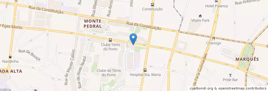 Mapa de ubicacion de Caixa Geral de Depósitos en البرتغال, المنطقة الشمالية (البرتغال), Área Metropolitana Do Porto, بورتو, بورتو, Cedofeita, Santo Ildefonso, Sé, Miragaia, São Nicolau E Vitória.