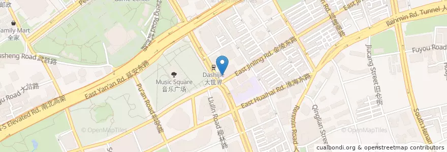 Mapa de ubicacion de Starbucks en چین, شانگهای, منطقه هوانگ‌پو، شانگهای.