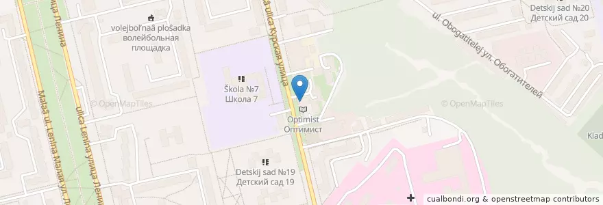 Mapa de ubicacion de Итальянский ресторан en Russie, District Fédéral Central, Oblast De Koursk, Городской Округ Железногорск.