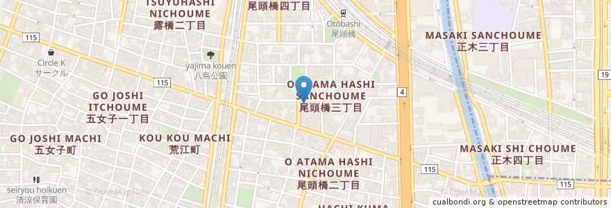 Mapa de ubicacion de 朝日医院 en Jepun, 愛知県, 名古屋市, 中川区.