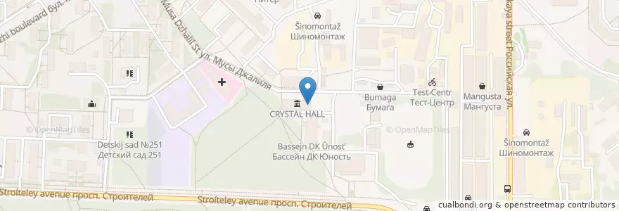 Mapa de ubicacion de Crystall Hall en Russland, Föderationskreis Sibirien, Oblast Nowosibirsk, Городской Округ Новосибирск.
