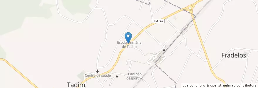 Mapa de ubicacion de Farmácia Gomes en البرتغال, المنطقة الشمالية (البرتغال), كافادو, براغا, براغا, Vilaça E Fradelos, Tadim.