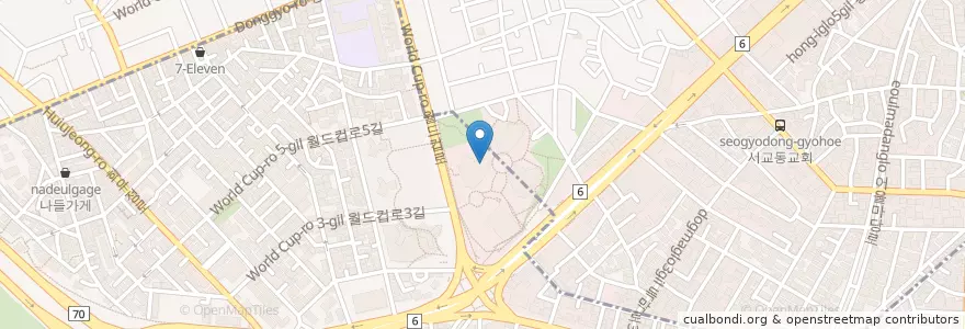 Mapa de ubicacion de ロッテシネマ合井 en 大韓民国, ソウル, 麻浦区, 합정동.