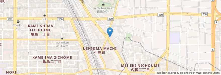 Mapa de ubicacion de Bene! en 일본, 아이치현, 나고야 시, 中村区.