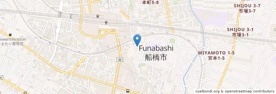 Mapa de ubicacion de Café gasse en Jepun, 千葉県, 船橋市.