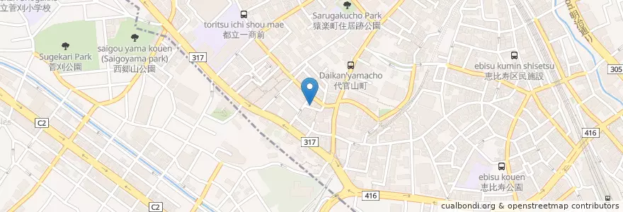 Mapa de ubicacion de Moccha coffee en Giappone, Tokyo, 目黒区.