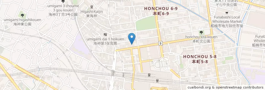 Mapa de ubicacion de Pizzeria 347 en Japon, Préfecture De Chiba, 船橋市.