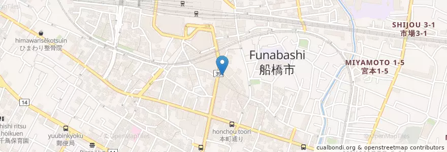 Mapa de ubicacion de 無限大 en اليابان, 千葉県, 船橋市.