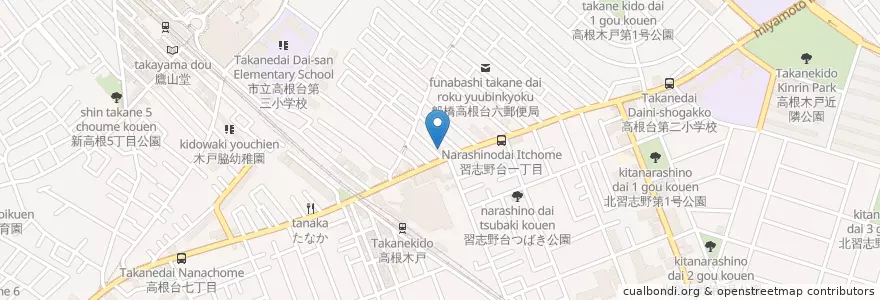 Mapa de ubicacion de 珍味苑 en Japan, Präfektur Chiba, 船橋市.