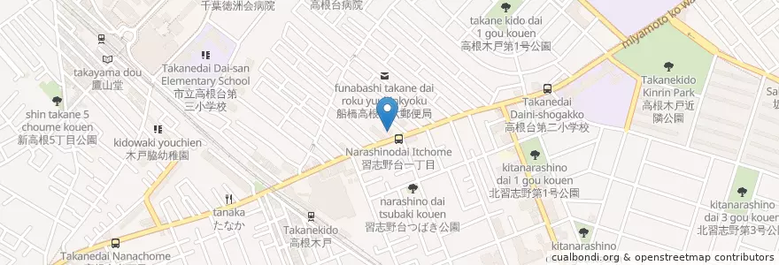 Mapa de ubicacion de まるは商店 en Japon, Préfecture De Chiba, 船橋市.