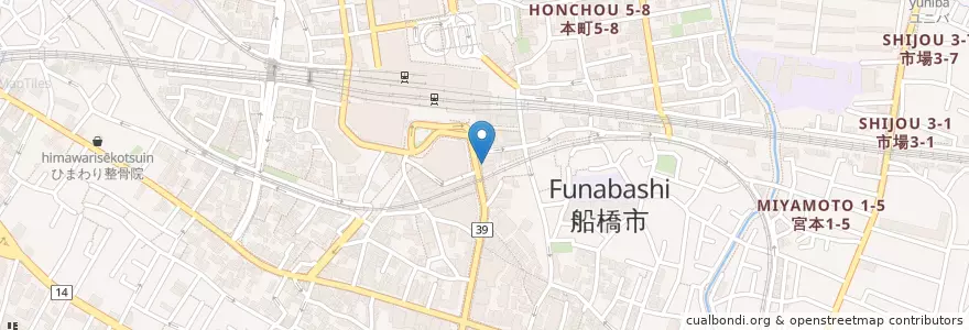 Mapa de ubicacion de 回転寿し 寿し道楽 en اليابان, 千葉県, 船橋市.