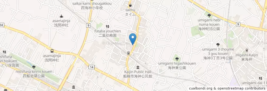 Mapa de ubicacion de 居酒屋あき en Japan, Präfektur Chiba, 船橋市.
