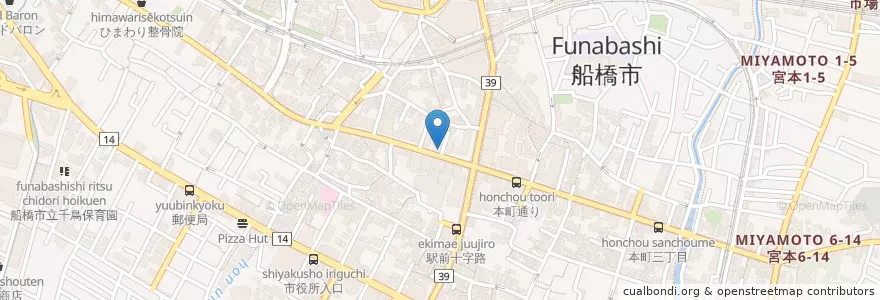 Mapa de ubicacion de 海老そば en ژاپن, 千葉県, 船橋市.