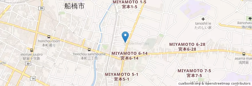 Mapa de ubicacion de うまいもん市場 en Japan, 千葉県, 船橋市.