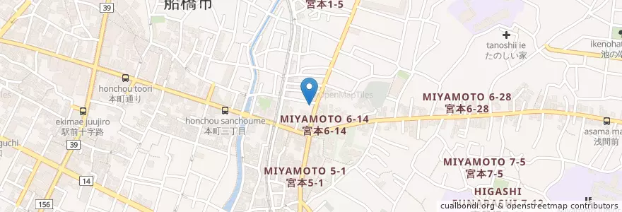 Mapa de ubicacion de むさし野 en Japón, Prefectura De Chiba, Funabashi.
