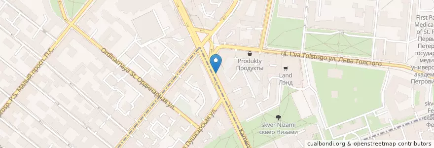 Mapa de ubicacion de Штолле en ロシア, 北西連邦管区, レニングラード州, サンクト ペテルブルク, Петроградский Район.