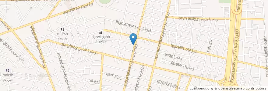 Mapa de ubicacion de داروخانه لادن en Irán, Teherán, شهرستان تهران, Teherán, بخش مرکزی شهرستان تهران.